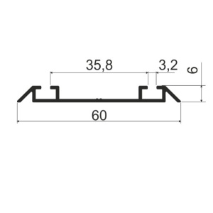 Направляющая нижняя MS320 Серебро браш (A29)